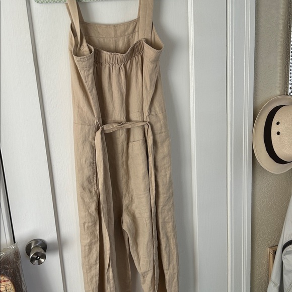 Quince Beige linen overall Jumpsuit - Picture 5 of 7